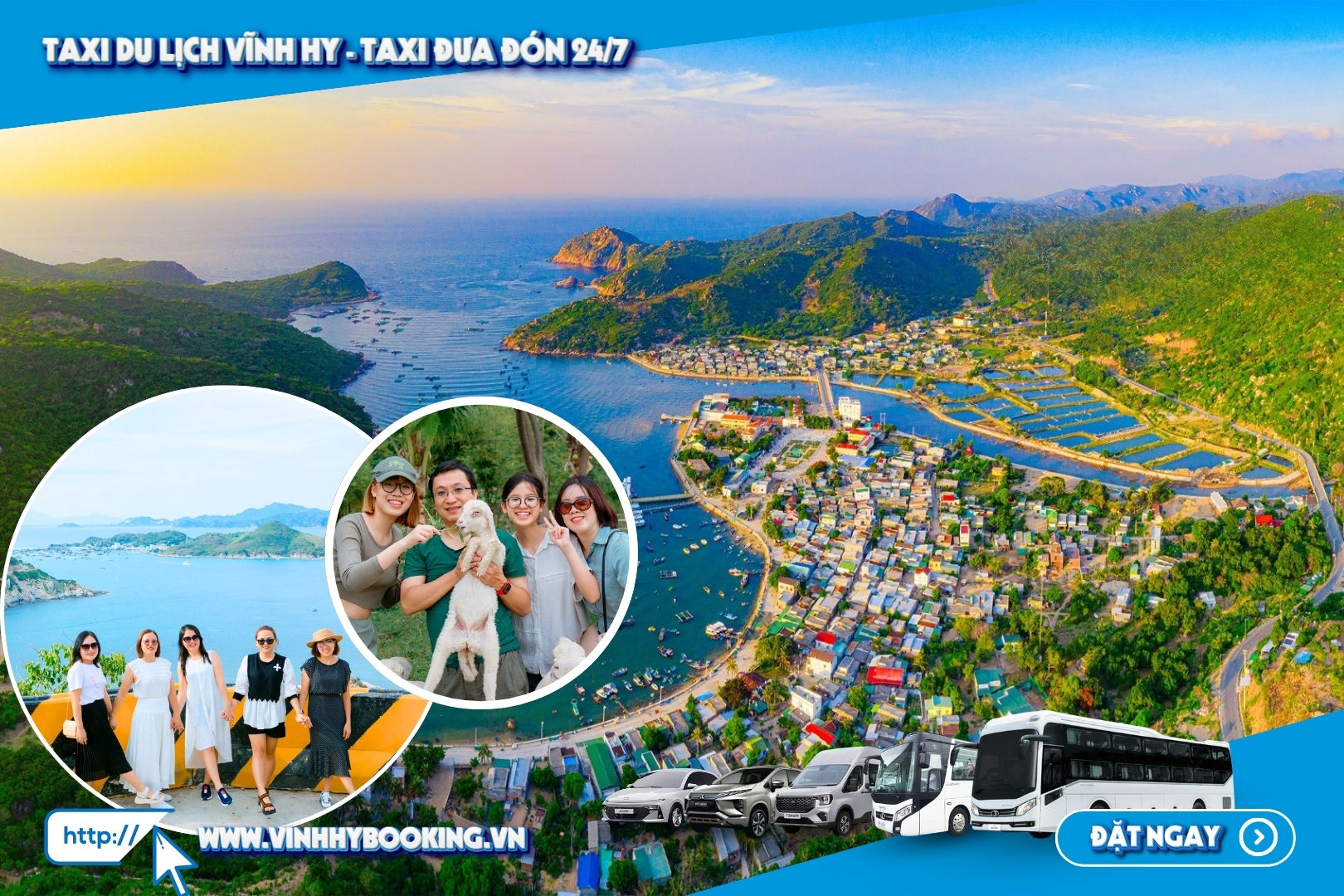 Dịch vụ taxi du lịch Vĩnh Hy đưa đón 1 chiều với chất lượng và giá tốt nhất