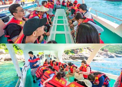 Trải nghiệm tour lặn biển Vĩnh Hy bằng tàu đáy kính